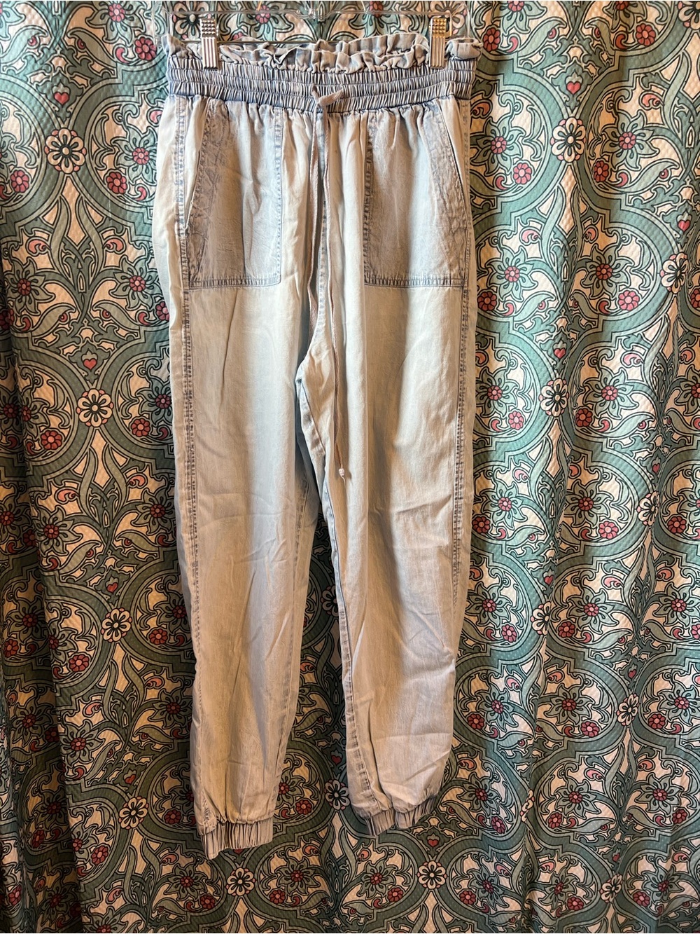Elan Light Blue Washed Denim Jogger Waistband
